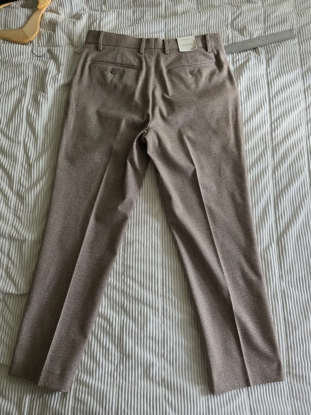 Banana Republic Taupe and Brown Herringbone Tailored Trousers
